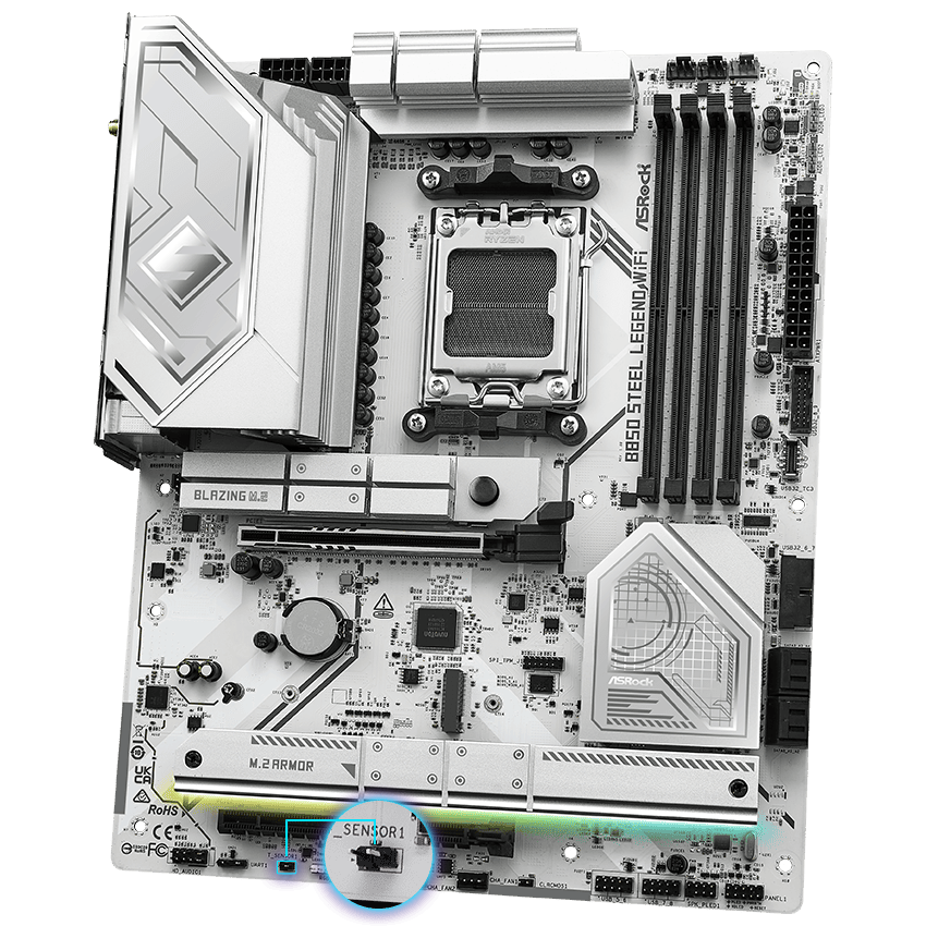 ASRock マザーボード B850M Steel Legend WiFi ASRock > B850M Steel Legend WiFi